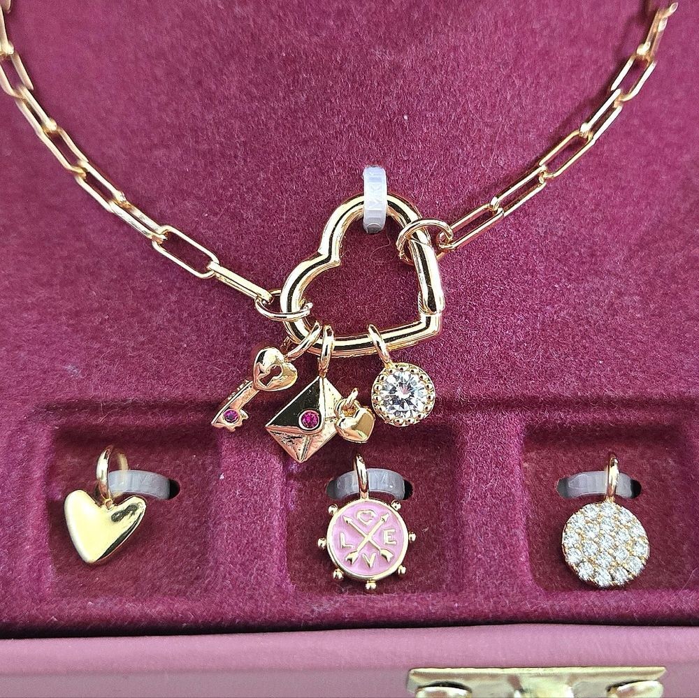 Charm Bar Interchangeable Love❤️ Charms Necklace - NIB - Picture 16 of 16